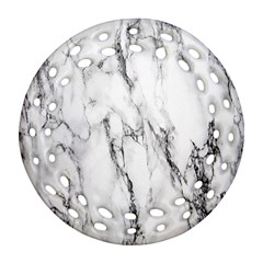 Marble Granite Pattern And Texture Round Filigree Ornament (two Sides) by Sudhe