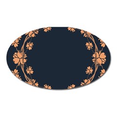 Floral Vintage Royal Frame Pattern Oval Magnet by Sudhe