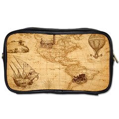 Map Discovery America Ship Train Toiletries Bag (two Sides) by Sudhe