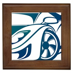 Blue Vector Car Framed Tiles by Sudhe