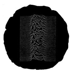 Grayscale Joy Division Graph Unknown Pleasures Large 18  Premium Round Cushions by Sudhe