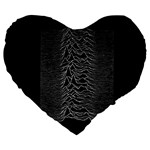 Grayscale Joy Division Graph Unknown Pleasures Large 19  Premium Heart Shape Cushions Front