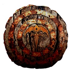 Queensryche Heavy Metal Hard Rock Bands Logo On Wood Large 18  Premium Round Cushions by Sudhe