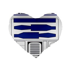 R2 Series Astromech Droid Standard 16  Premium Flano Heart Shape Cushions by Sudhe