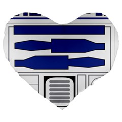 R2 Series Astromech Droid Large 19  Premium Flano Heart Shape Cushions by Sudhe