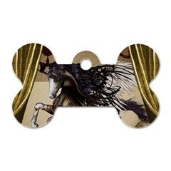 Awesome Steampunk Unicorn With Wings Dog Tag Bone (two Sides) by FantasyWorld7