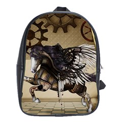 Awesome Steampunk Unicorn With Wings School Bag (xl) by FantasyWorld7