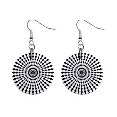 Starburst Sunburst Hypnotic Mini Button Earrings by Pakrebo