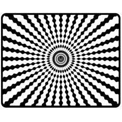 Starburst Sunburst Hypnotic Double Sided Fleece Blanket (medium)  by Pakrebo