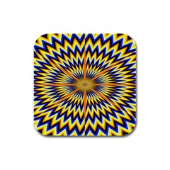 Illusion Head Idea Irritation Rubber Square Coaster (4 Pack)  by Pakrebo