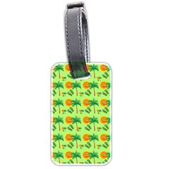 Holiday Tropical Smiley Face Palm Luggage Tags (two Sides) by Pakrebo