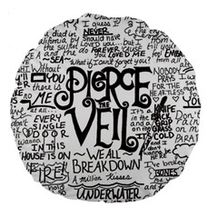 Pierce The Veil Music Band Group Fabric Art Cloth Poster Large 18  Premium Round Cushions by Sudhe