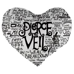 Pierce The Veil Music Band Group Fabric Art Cloth Poster Large 19  Premium Heart Shape Cushions by Sudhe