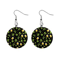 St Patricks Day Pattern Mini Button Earrings by Valentinaart