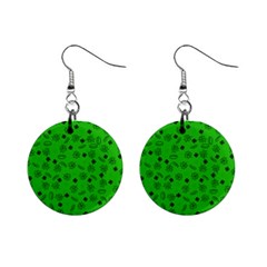 St Patricks Day Pattern Mini Button Earrings by Valentinaart