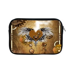 Wonderful Steampunk Heart With Wings, Clocks And Gears Apple Ipad Mini Zipper Cases by FantasyWorld7