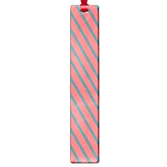 Living Coral Diagonal Stripes Large Book Marks by LoolyElzayat