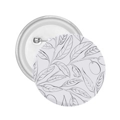 Organic Olive Leaves Pattern Hand Drawn Black And White 2 25  Buttons by genx