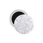 Organic Olive Leaves Pattern Hand drawn Black and white 1.75  Magnets Front