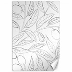 Organic Olive Leaves Pattern Hand drawn Black and white Canvas 20  x 30  19.62 x28.9  Canvas - 1