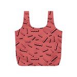 Funny Bacon Slices Pattern infidel vintage red meat background  Full Print Recycle Bag (S) Back