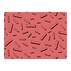 Funny Bacon Slices Pattern Infidel Vintage Red Meat Background  Double Sided Flano Blanket (mini)  by genx