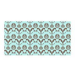 Easter Damask Pattern Robins Egg Blue And Brown Satin Wrap by emilyzragz