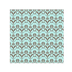 Easter Damask Pattern Robins Egg Blue And Brown Small Satin Scarf (square) by emilyzragz