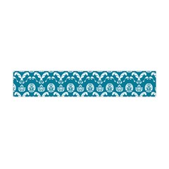 Easter Damask Pattern Deep Teal Blue And White Flano Scarf (mini) by emilyzragz