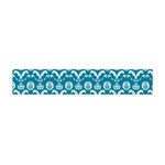 Easter Damask Pattern Deep Teal Blue and White Flano Scarf (Mini) Front