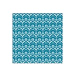 Easter Damask Pattern Deep Teal Blue and White Satin Bandana Scarf Front