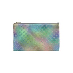 Pastel Mermaid Sparkles Cosmetic Bag (small) by retrotoomoderndesigns