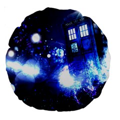 Tardis Background Space Large 18  Premium Round Cushions by Sudhe