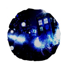 Tardis Background Space Standard 15  Premium Flano Round Cushions by Sudhe