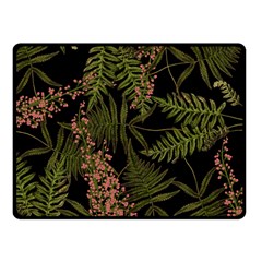 Fern Black Fleece Blanket (small) by snowwhitegirl