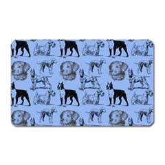 Dog Pattern Blue Magnet (rectangular) by snowwhitegirl