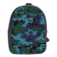 Camouflage Blue School Bag (large) by snowwhitegirl