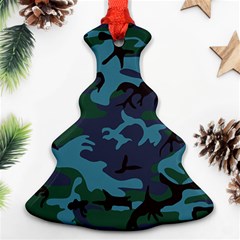 Camouflage Blue Ornament (christmas Tree)  by snowwhitegirl