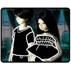 Dolls In Living Room Fleece Blanket (medium)  by snowwhitegirl