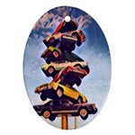 Pretty Colors Cars Ornament (Oval) Front