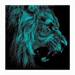 Angry Male Lion Predator Carnivore Medium Glasses Cloth by Sudhe