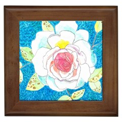 Favorite Rose Watercolor   Framed Tiles by okhismakingart