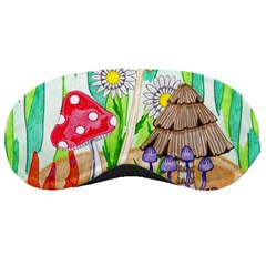 Iguana And Mushrooms Sleeping Masks by okhismakingart