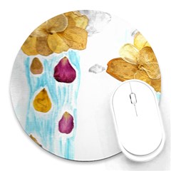 Rose Petal Shower Round Mousepads by okhismakingart