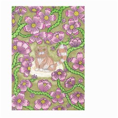 Fluffy Cat In A Garden  Large Garden Flag (two Sides) by okhismakingart