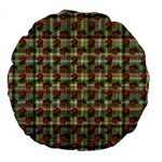 Roses Yellow Plaid Large 18  Premium Round Cushions Front