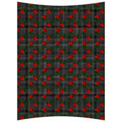 Roses Black Plaid Back Support Cushion by snowwhitegirl