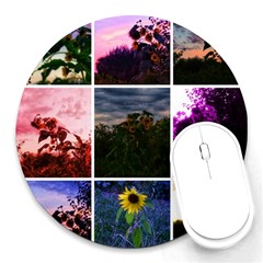 Sunflower Collage Round Mousepads by okhismakingart