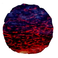 Blood Red Sunrise Large 18  Premium Round Cushions by okhismakingart