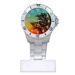 Turquoise Sunset Plastic Nurses Watch Front
